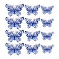 thumbnail image 1 of 12 piezas de pegatinas de pared de mariposa huecas 3D Strade Fareast Limited Azul 3 tamaños, 1 of 8