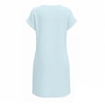 thumbnail image 4 of LIaqionyy Women's T Shirt Dress Short Sleeve Summer Casual Button down Crew Neck Sundresses Mini Dresses, 4 of 7