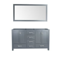 Laviva Wilson 60" Contemporary Solid Oak Wood Cabinet with 4 Outlets in Gray