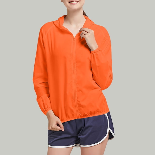 Chaquetas y abrigos casuales con capucha de manga larga para mujer, transpirables, impermeables, con protección solar, para exteriores
