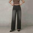 thumbnail image 2 of Sentmoon Pantalon en Denim pour Femmes Taille Mi-Haute Coupe Ajustée Jeans à Jambe Grand Mode Décontractée Tendance Style Moderne Confortable Pantalon en Denim Classique Style pour Tous les Jours pour la Mode de Rue, 2 of 7