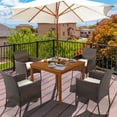 thumbnail image 2 of Costway Juego De 4 Sillas De Patio Al Aire Libre, De Ratán Con Cojines De Asiento Desmontables, Marco De Metal Resistente, Reposabrazos, Silla De Mimbre Libre Para Patio, Porche, Terraza, Marrón, 2 of 5