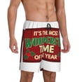 thumbnail image 3 of Rocae It's The Most Wonderful Time Of The Year for Men's Soft Sleep Pajama Shorts, Waistband and Pockets, 3 of 9