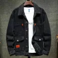 thumbnail image 3 of Abrigo vaquero para hombre, chaqueta vaquera gris de motociclista, para hombre, hombros anchos, ropa de motociclista, ropa de invierno de marca, ropa informal Y2k G, 3 of 5
