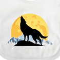 thumbnail image 4 of Inktastic Wolf Wilderness Mountains Moon Boys or Girls Baby Bib, 4 of 4