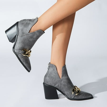 

ZMHEGW Women Boots Characteristic Thick-Soled Mid-Length Ankle Boots Shoes