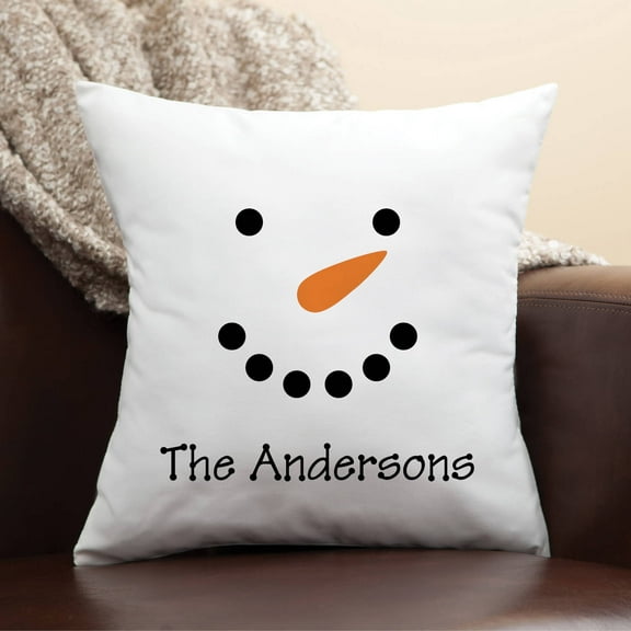 Personalized Snowman Face Pillow