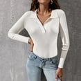 thumbnail image 3 of Vedolay Womens Sweater Women's 2023 Trendy Fall Fashion Knit Ribbed Stripe Crop Pullover Sweater,White XL, 3 of 5
