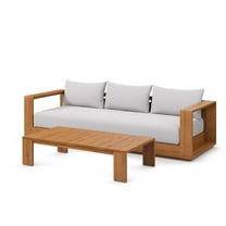 Lounge Sofa and Table, Grey Gray Natural, Wood, Outdoor Patio Balcony Cafe Bistro Garden Hospitality Restaurant, Modern Contemporary HB36712