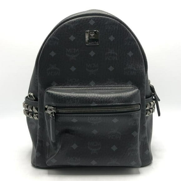 Pre-Owned MCM Stark Side Stud Backpack in Visetos MMKAAVE15BK001 Black (Good)