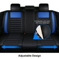 thumbnail image 6 of Fit for Hyundai Accent Veracruz 5pcs Car Seat Covers Full Set Waterproof Faux Leather,Airbag Compatible Automotive Vehicle Cushion Cover (Black&Blue), 6 of 10