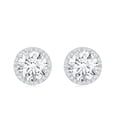 thumbnail image 3 of Rosec Jewels Lab Created Diamond Round Stud Earrings (Ef-Vs Quality) - Classic Halo Earrings with Screw Back, 18K White Gold, 3 of 7