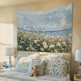 thumbnail image 3 of Coastal Wildflower Tapestry, Flower Field Landscape Tapestries Wall Blanket, Preppy Beach Floral Wall Hanging Decor for Teen Girl Women Home Living Room Bedroom, 3 of 5