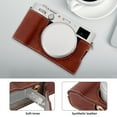 thumbnail image 3 of Graflsoa Buffalo Pattern Synthetic Leather Camera Case with Strap for Fujifilm X100VI, Coffee Brown, 3 of 6