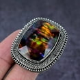 thumbnail image 2 of Natural Ammolite Gemstone Handmade 925 Sterling Silver Jewelry Ring Size 6, 2 of 2