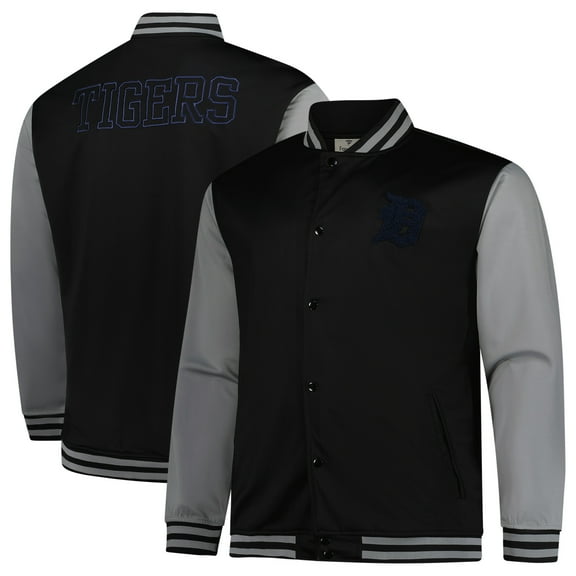 Men's-Profile  Black/Gray Detroit Tigers Full-Snap Varsity Jacket