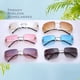 thumbnail image 2 of Gafas de sol knliwkm rectangulares sin montura Y2k con lente tintada rosa, 2 of 7