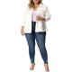 thumbnail image 2 of Chaqueta de mezclilla de gran tamaño Agnes Orinda para mujeres, de manga larga, con botones, lavada, chaqueta de camionero de mezclilla 5X blanca, 2 of 6