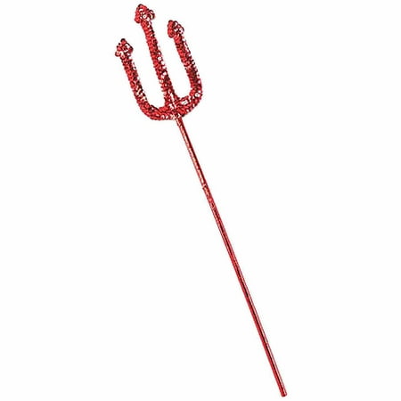 Sequined Red Pitchfork Adult Halloween Costume Accessory