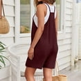 thumbnail image 5 of pstuiky Short Jumpsuit for Women Solid Color Summer Casual Rompers Athletic Sleeveless Loose Spaghetti Strap Shorts Stretchy Overalls Jumpers with Pockets, 5 of 8