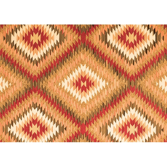 Ahgly Company Indoor Rectangle Southwestern Orange Country Area Rugs, 3' x 5'