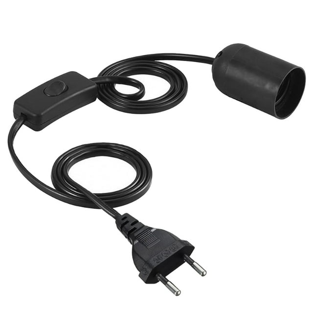 Plastic Black E27 Ceramic Heating Strip Independent Switch Lamp Holder for Reptile Tortoise LizardEU Plug 220V