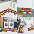 thumbnail image 6 of Blue Geometric` Kitchen Rugs and Mats Sets Of 2,Kitchen Decoration Rugs,Rubber Backing Non-Slip Floor Mat for Sink Washable Waterproof Laundry Room Runner Rugs, 6 of 7