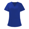 thumbnail image 3 of MLQIDK Scrub Sets for Woman Plus Size Scrubs Stretchy V Neck Yoga Scrub Pants and Tops Nursing Scrubs Medical Uniforms with Pockets Royal Blue S, 3 of 6