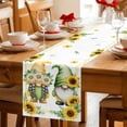 thumbnail image 5 of Sunflowers Gnomes Table Runner 70 Inches, Eucalyptus Spring Garden Floral Bed Runner Dresser Scarves Tabletop for Indoor Outdoor Parties/Ceremony/Banquet, 13" x 70", 5 of 9