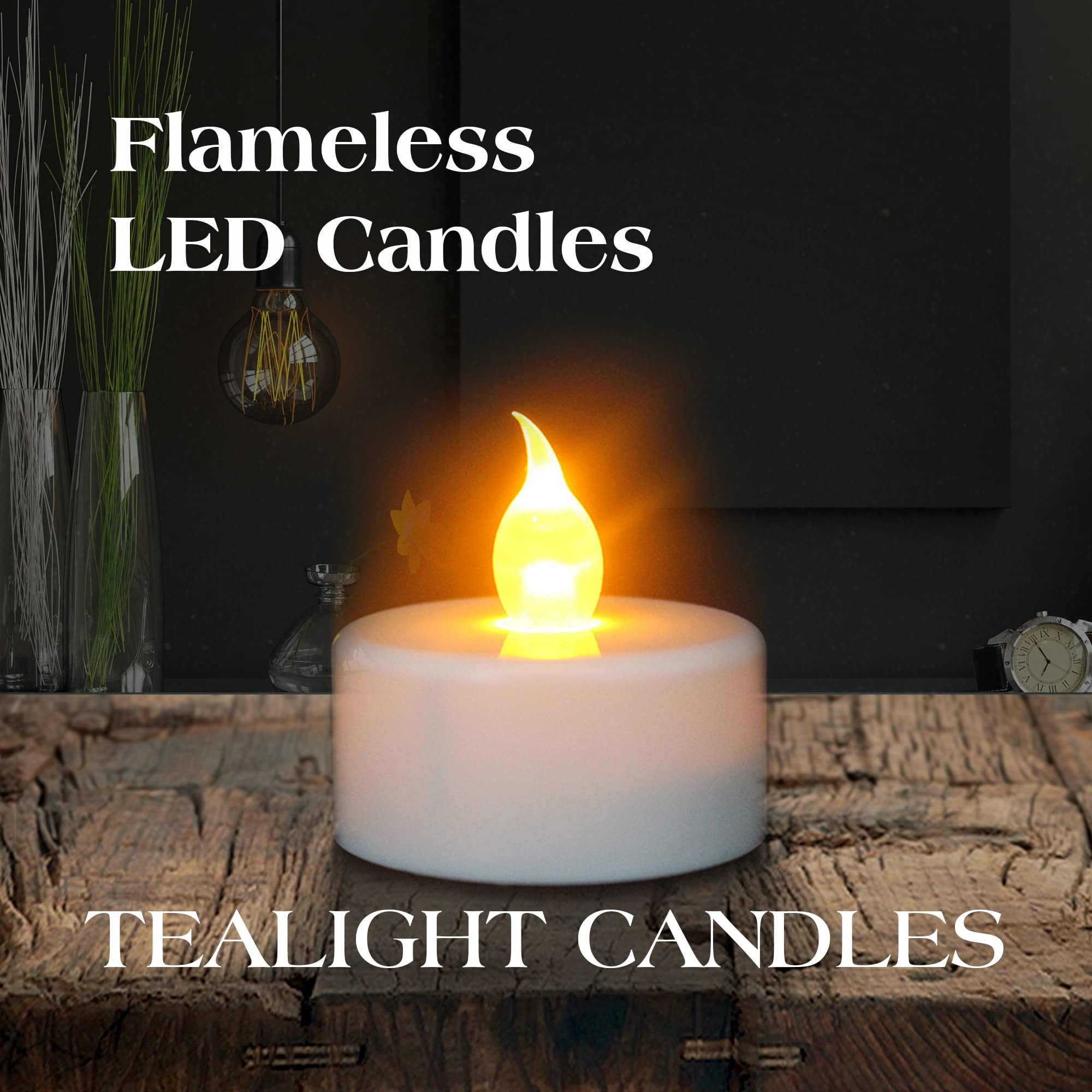 SLS SUPPLY FLORA 150-Pack Realistic Flickering Flameless Candles, Battery Operated Tea Lights, Electric Candle Sets for Home Decor, Fake Candles for Occasions, Batteries Included