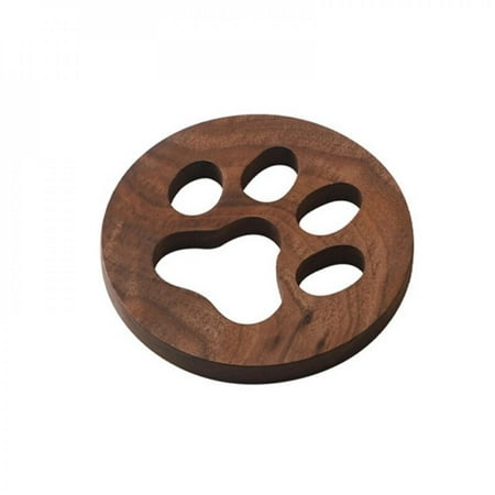 

Wood Coaster Household Cat s Claw Simple And Beautiful Small And Exquisite Cherry Wood/black Walnut Wood Solid Mat Clearance