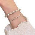 thumbnail image 5 of Lady Bracelet Faux Pearl Glittering Rhinestone Decor Adjustable Wrist Chain with Extended Chain Party Prom Jewelry Holiday Anniversary Gift, 5 of 8