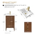 thumbnail image 7 of Vanity Art 20" Bathroom Vanity Cabinet with Ceramic Undermount Sink, Freestanding Storage Cabinet with Ceramic Top, and Removable Shelve, 7 of 7