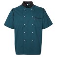 thumbnail image 2 of Chaqueta de Chef de Manga Corta, Uniforme de Cocinero de Restaurante, Hecho de Algodón para Hombres Y Mujeres - Verde, XXXL Sunnimix Chaqueta de uniforme, 2 of 8