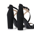thumbnail image 4 of DREAM PAIRS 4 inch High Heels for Women Chunky Block Cross Strap Open Toe Dress Sandals for Wedding Bridal Evening Homecoming Prom, 4 of 6