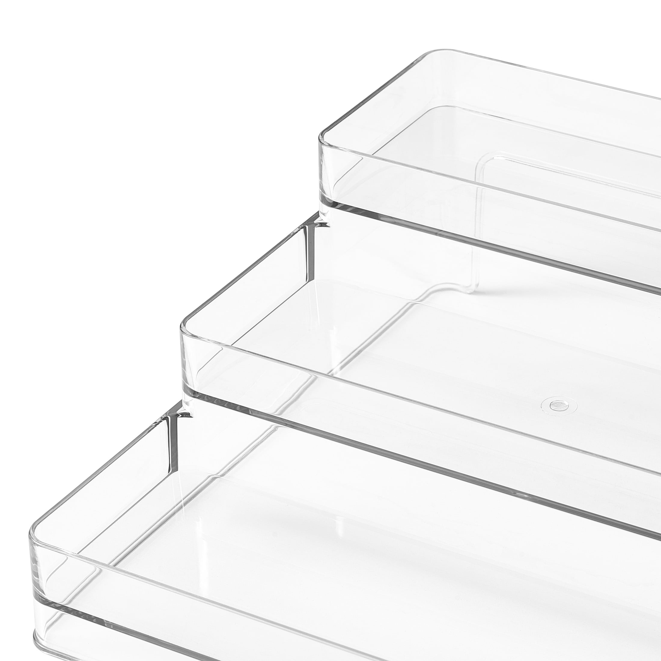 3-Tier Clear Storage Shelf Organizer by Simply Tidy - Sturdy Plastic Rack for Paint Bottles - Small Jars & Craft Supplies - 1 Pack