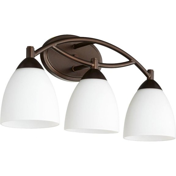 Dawson Wynd 3 Light Bathroom Light in Bailey Street Home Home Collection Style 21 inches Wide By 9.75 inches High-Oiled Bronze Finish-Satin Opal Glass