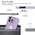 thumbnail image 5 of Compatible WIth iPhone 13 Pro Phone Case with Logo Window,Trendy Diamond-checkered Pattern PU Leather Soft TPU Ultra Slim Anti-fall Shockproof Protective Back Cover Phone Case,Violet, 5 of 7