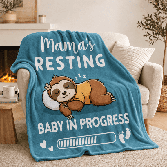 MORAVE Funny First Mother's Day Throw Blanket, Decorative Soft Blanket for Mother's Day and Birthday