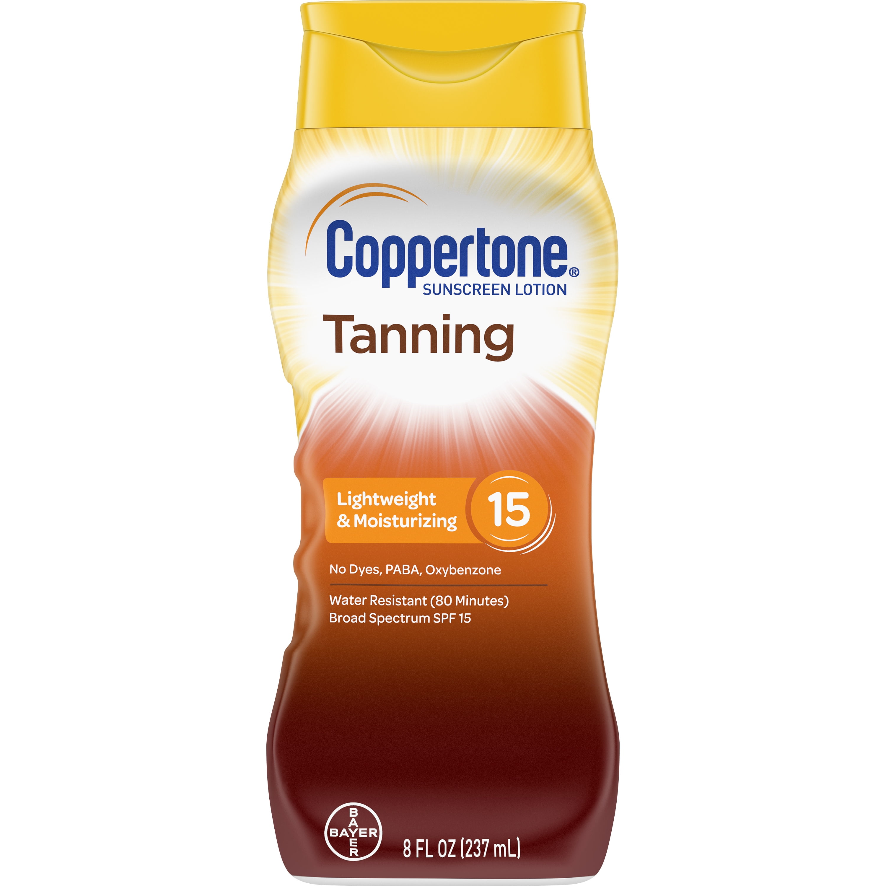 tæt Bordenden Opdagelse Coppertone Tanning Sunscreen Lotion, SPF 15 Broad Spectrum Sunscreen, 8 Fl  Oz - Walmart.com