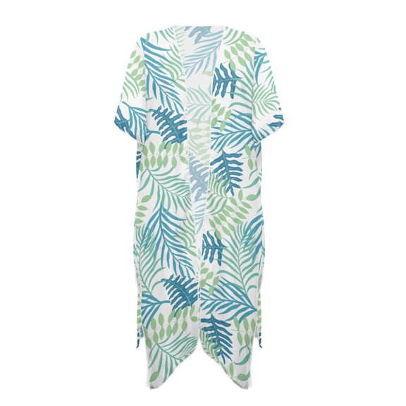 HELLHERO Monstera Leaves Bikini Cover Up Polyester Loose Free Size Beach Cover Ups for Women