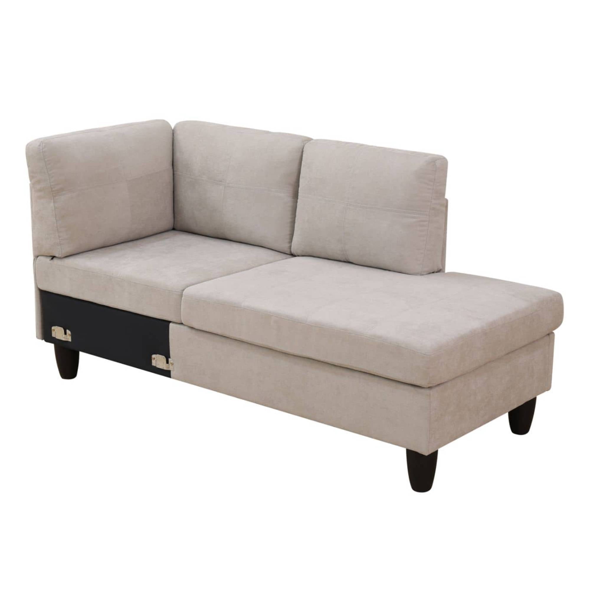 Modern Sectional Sofa Couch 3 Seat L-Shaped Sofa with Right Chaise for Small Apartments, Living Room, Light Grey