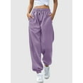 thumbnail image 5 of Women Sweatpants High Waisted Baggy Sweatpants Joggers Sport Active Workout Jogger Pants with Pockets Purple M, 5 of 7