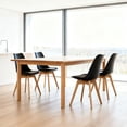 thumbnail image 6 of Dining Chairs Set of 4, Modern Kitchen Chairs, Upholstered Dining Room Seats with Sturdy Wooden Legs, High-Density Sponge Cushion and PU Leather for Restaurant Hotel, Black, 6 of 11
