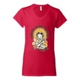 thumbnail image 2 of Wild Bobby Betty Boop Good Vibes Only Betty Boop Women’s Standard V-Neck Tee, Red, X-Large, 2 of 5