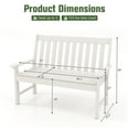 thumbnail image 3 of Gymax Garden Bench All-Weather HDPE 2-Person Outdoor Bench for Front Porch Backyard White, 3 of 10