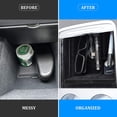 thumbnail image 3 of Center Console Organizer Tray for Latest 2021 Tesla Model 3 Model Y, Tesla Model 3 Model Y Interior Accessories Car Flocked Armrest Hidden Cubby Drawer Flocking Storage Box - Black, 3 of 7