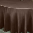 thumbnail image 3 of Balsa Circle 120" Round Satin Tablecloth Chocolate Brown, 3 of 8
