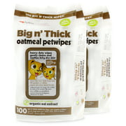 Angle View: Petkin Pet Wipes – Big 'n Thick Extra Large Oatmeal Pet Wipes – Cleans Face, Ears, Body and Eye Area – Super Convenient, Ideal for Home or Travel- Wipes for Pets