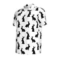 thumbnail image 2 of Vsdgher Black Rabbit Print Men's Short Sleeve Stretch Polo Shirt, Moisture-Wicking Performance Polo Shirt, 2 of 8